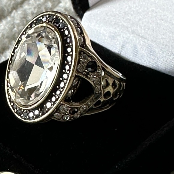 Vintage Heidi Daus gray and bronze tones necklace with earrings and ring. - Picture 3 of 4